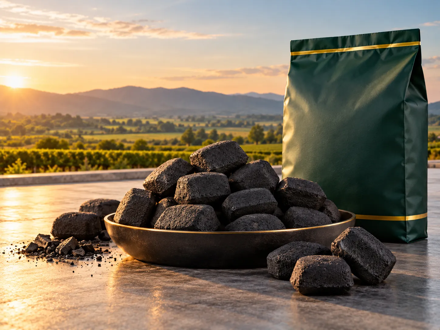 Illustrative charcoal briquettes