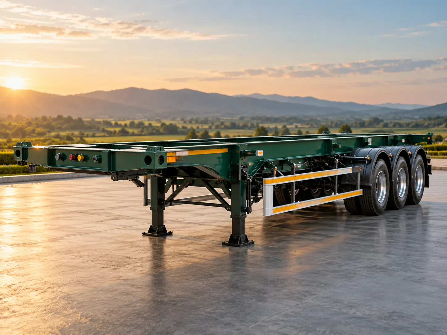 Illustrative image of a heavy-duty chassis trailer