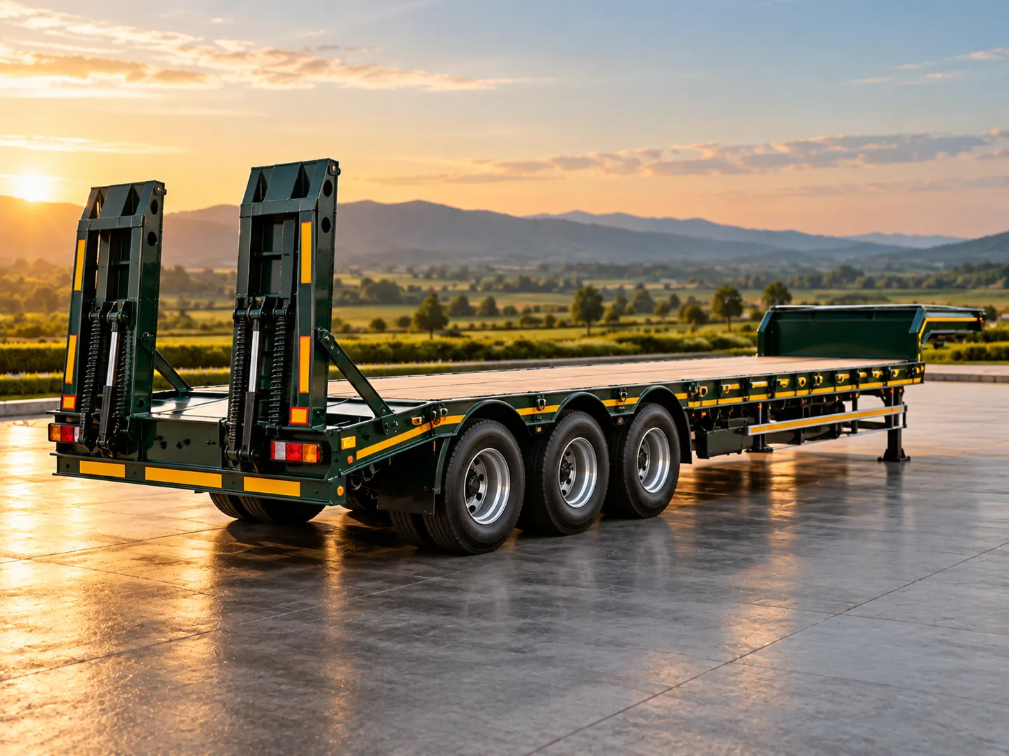 Illustrative lowbed trailer